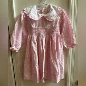 Delaney Pink Gingham Smocked Dress